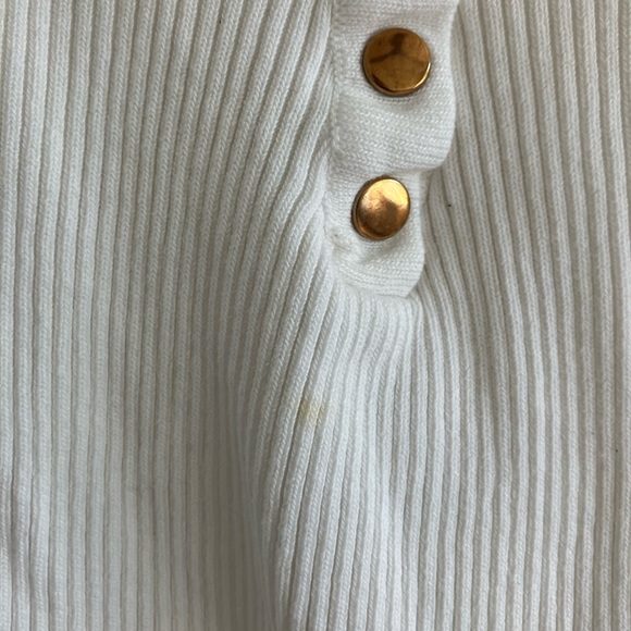 Love Tree White Ribbed Button Tank Top - Picture 3 of 3